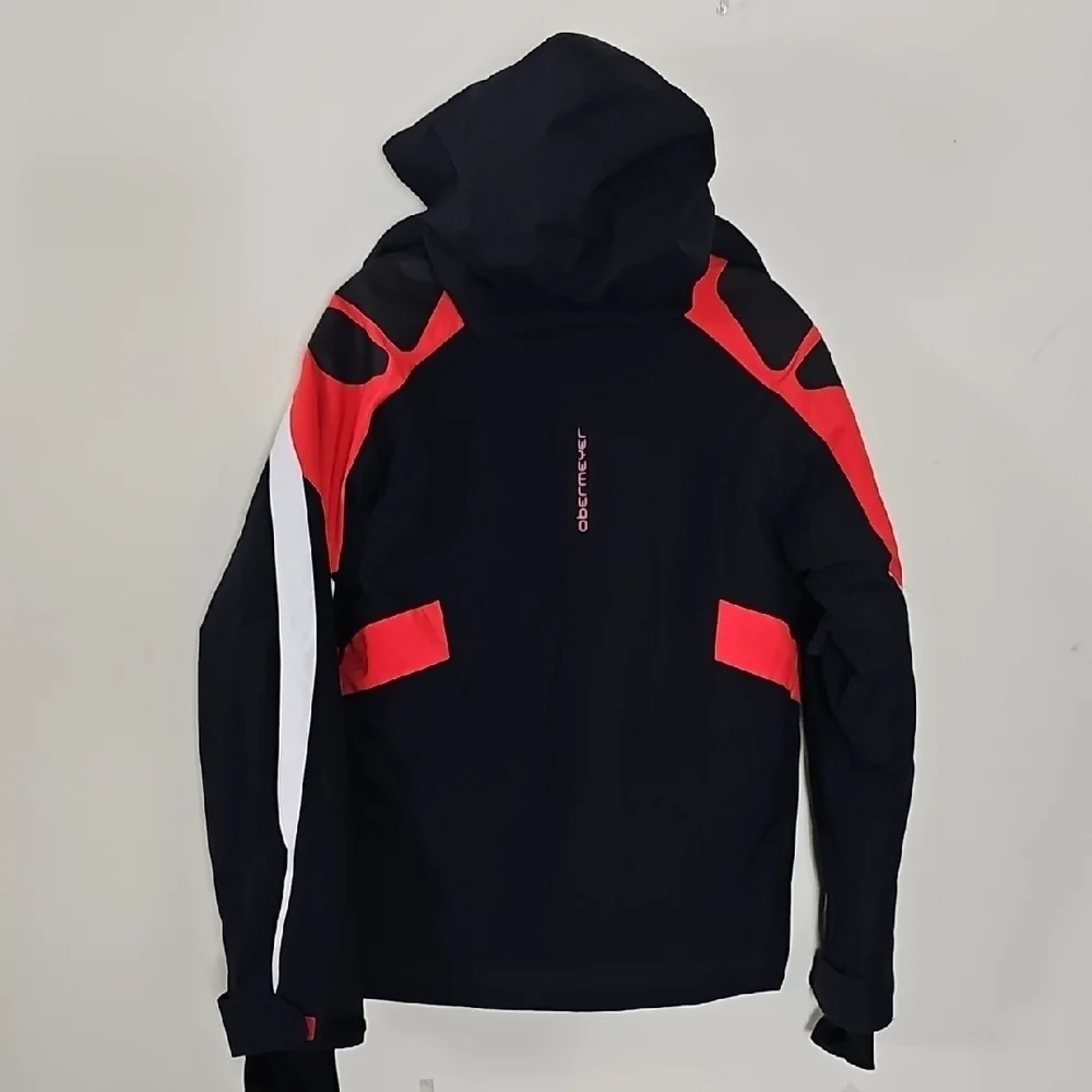 Obermeyer Hooded Teen Boy's Black Jacket with Red Highlights Size L (14-16)